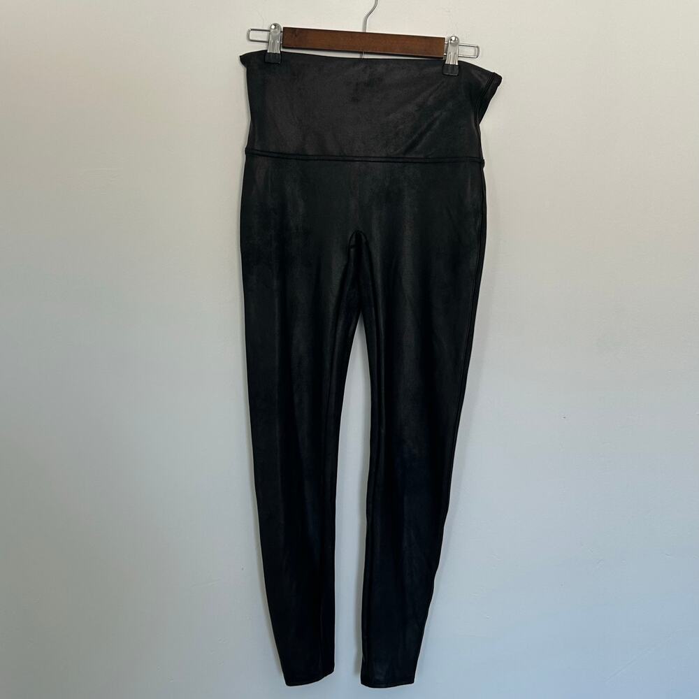 Spanx Leggings, Faux Leather, Black, Size XL